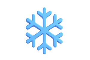 A blue snowflake icon with simple, symmetrical design, representing winter and cold weather. snowflake has six branches, each with unique pattern, symbolizing uniqueness and beauty png