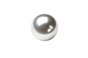 A shiny, reflective silver sphere is centered plain transparency background, showcasing its smooth surface and bright highlights. simplicity and elegance of sphere create modern and minimalist png