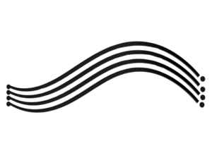 A simple black wavy line design with parallel curves and dots at ends, resembling stylized musical staff or abstract wave pattern. minimalist style adds modern touch png