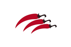 A Three stylized red chili peppers with black stems are arranged diagonally, creating dynamic and spicy visual effect. design is simple yet bold, emphasizing vibrant color and shape of peppers png