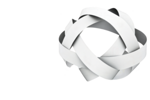 A complex, intertwined white ribbon sculpture forms abstract geometric shape against transparency background, showcasing modern design and artistic creativity png