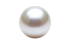 A single, lustrous white pearl with smooth surface and soft glow is centered against plain background, showcasing its elegance and simplicity png