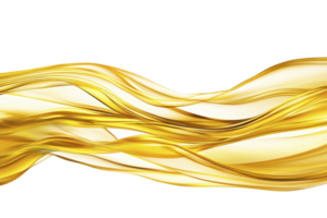 A Golden flowing waves create dynamic abstract pattern, evoking sense of movement and fluidity. smooth, shiny texture and bright yellow hues add vibrant and energetic feel png