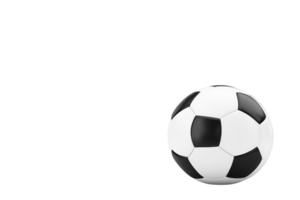 A classic black and white soccer ball isolated on transparency background, showcasing its traditional pentagon and hexagon pattern. Perfect for sports related designs or themes png