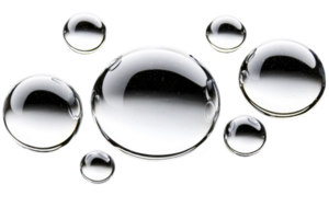A Transparent bubbles floating against transparency background, creating sense of lightness and clarity. bubbles vary in size, reflecting light and casting subtle shadows png
