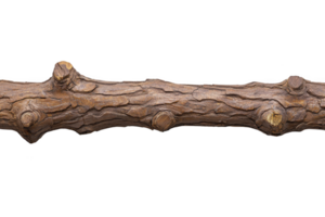 A detailed image of textured wooden branch with visible knots and natural brown color, isolated transparency background. branch appears sturdy and organic, showcasing intricate patterns of wood png