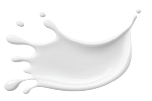 A splash of white liquid with smooth curves and droplets, resembling milk or paint, isolated on transparent background. dynamic shape conveys motion and fluidity png