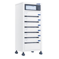 tall, white medical equipment unit with multiple drawers and digital display screen on top, designed for hospital use, is shown. It is mounted on wheels for easy mobility png