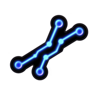 This features glowing blue circuit design with interconnected nodes, symbolizing technology and connectivity. futuristic style evokes sense of innovation and digital advancement png