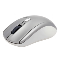 sleek silver wireless computer mouse with scroll wheel and ergonomic design, perfect for comfortable use and efficient navigation png