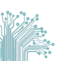 digital circuit board pattern with intricate lines and nodes, representing technology and connectivity. abstract design evokes sense of innovation and modernity png