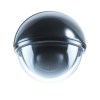 sleek black dome security camera with transparent cover, designed for surveillance and monitoring in various environments. Its modern design ensures discreet and effective security png