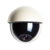 sleek, modern dome security camera with white casing and clear lens, designed for surveillance and monitoring in various environments png
