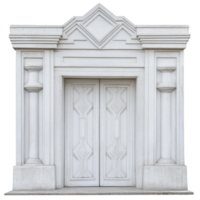 grand, intricately designed white stone doorway with geometric patterns and columns, exuding elegance and sophistication, stands as testament to architectural artistry png