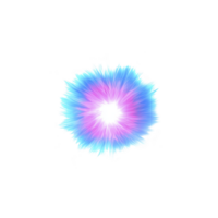 A vibrant, abstract explosion of blue and pink light radiates from center against transparency background, creating dynamic and energetic visual effect png