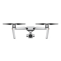sleek, modern drone with camera is shown in front view, highlighting its propellers and compact design. drone appears ready for aerial photography or videography png