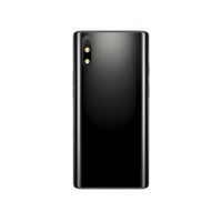 sleek black smartphone with dual camera setup and flash on back, featuring glossy finish and modern design. device is positioned vertically, showcasing its minimalist style png