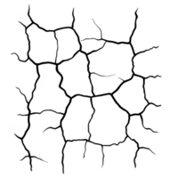 A Cracked dry earth texture with irregular patterns, resembling drought affected soil. dark lines create striking contrast against lighter background, evoking sense of arid landscapes png