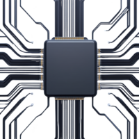 central processing unit CPU with intricate circuitry and connections symbolizes advanced technology and computing power. sleek design highlights innovation and digital connectivity png