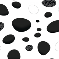 An Abstract black and white pattern with various sized circles and textured details, creating modern and artistic design png