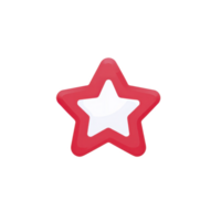 A red star shaped object with white center, isolated on transparency background. design is simple and bold, making it suitable for various decorative or symbolic uses png