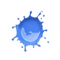 A vibrant splash of blue paint creates artistic and dynamic visual against transparency background, capturing fluid motion and energy of liquid png