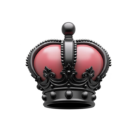A shiny red and black crown with intricate detailing and glossy finish, symbolizing royalty and elegance. crown design features ornate patterns and smooth texture, making it striking representation png