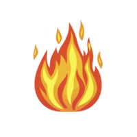 A vibrant illustration of stylized flame with red and yellow hues, symbolizing heat and energy. design is simple yet dynamic, capturing essence of fire in minimalistic form png