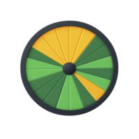 A colorful pie chart with alternating green and yellow segments, symbolizing data distribution and analysis. chart is circular with black border, representing statistical information visually png