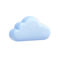 A 3D illustration of soft, light blue cloud with smooth texture, floating against transparency background, conveying sense of calm and tranquility png