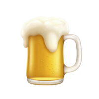A frothy mug of beer with golden hue and bubbles rising to top, evoking sense of refreshment and relaxation png