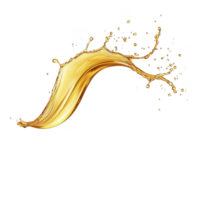 A dynamic splash of golden liquid arcs gracefully against transparency background, capturing motion and fluidity. vibrant gold color and smooth texture create sense of luxury and elegance png
