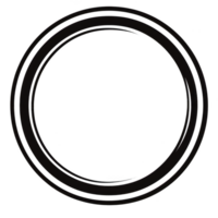A simple black circular frame with double border design, perfect for highlighting content or creating minimalist aesthetic. clean lines and symmetry make it versatile for various design projects png