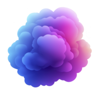 A vibrant, abstract cloud of colorful gradients blending seamlessly from blue to pink, creating dreamy and ethereal effect. soft, fluffy shapes evoke sense of calm and creativity png