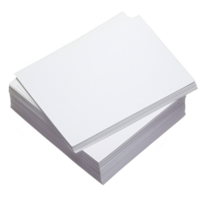 A stack of blank white paper sheets is neatly arranged, ready for printing or writing. clean and crisp appearance of paper highlights its versatility for various office or creative uses png