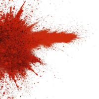 A vibrant red paint splatter with dynamic, chaotic patterns on transparent background, evoking creativity and energy png
