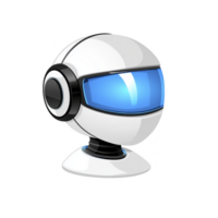 futuristic robot head with sleek white design and blue visor, showcasing advanced technology and innovation. smooth, rounded features give it friendly appearance png