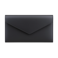 A sleek black envelope style clutch bag with minimalist design, perfect for formal occasions or elegant evenings out. smooth texture and simple flap closure add sophistication png