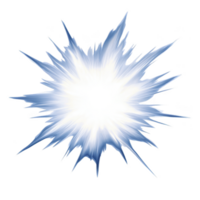 bright, dynamic explosion of light with sharp, jagged edges radiating outward, creating sense of energy and motion. burst features gradient of white to blue hues, evoking powerful and dramatic png