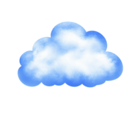 fluffy white and blue cloud illustration with soft, dreamy appearance, floating against transparent background. cloud has gentle, airy texture, evoking sense of calm and tranquility png