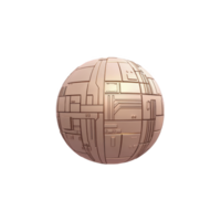 futuristic, metallic sphere with intricate geometric patterns and copper hue, resembling advanced technology or sci fi object. design is sleek and modern png