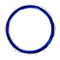 glowing blue electric circle with dynamic lightning effect creates sense of energy and power. vibrant electric arcs and transparency background enhance dramatic visual impact png