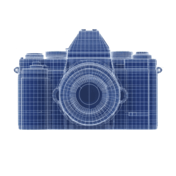 digital trådmodell illustration av kamera ställer ut dess invecklad design och strukturera, highlighting teknisk aspekter av fotografi Utrustning. transparent rader avslöja kamera form och komponenter png