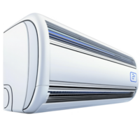sleek, modern wall mounted air conditioner with minimalist design and digital display, perfect for efficient cooling in contemporary spaces png