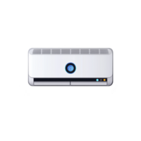 modern wall mounted air conditioner with digital display showing temperature setting. sleek design and minimalist style make it suitable for contemporary interiors png