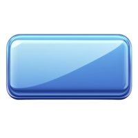 glossy blue rectangular button with shiny surface, perfect for digital interfaces or web design elements. button sleek design and vibrant color make it eye catching and modern png
