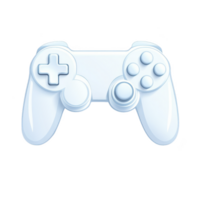white gaming controller with sleek design, featuring dual analog sticks, directional pad, and multiple buttons, isolated on transparency background png