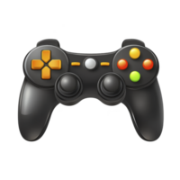black gaming controller with colorful buttons and dual joysticks, designed for immersive game experiences. controller features ergonomic grips and sleek design png