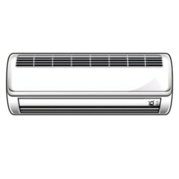 sleek, modern wall mounted air conditioner with minimalist design, featuring white exterior and horizontal vents for efficient cooling. Ideal for home or office use png