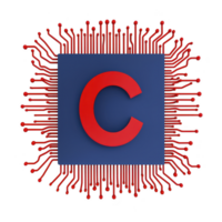 image features stylized red letter C on blue square, surrounded by red circuit like lines, symbolizing technology and programming png
